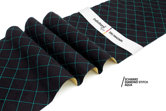 indivitara® Premium Stitch - selbstklebender Mikrofaserstoff Premium mit echten Nähten - Meterware - verschiedene Farben